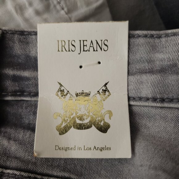 NWT Iris Jeans Size 20 Gray Marbled Distressed Stretch Denim Slim Fit - Picture 10 of 15